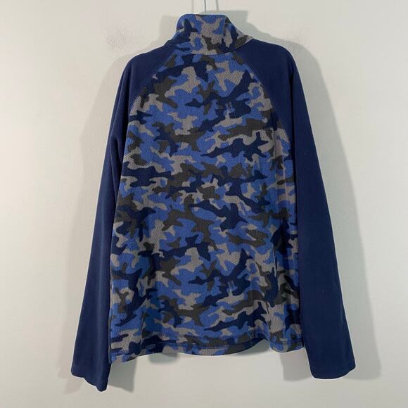 Columbia Boy's Blue Camo Quarter Zip Fleece Sweater Size M - Picture 8 of 8